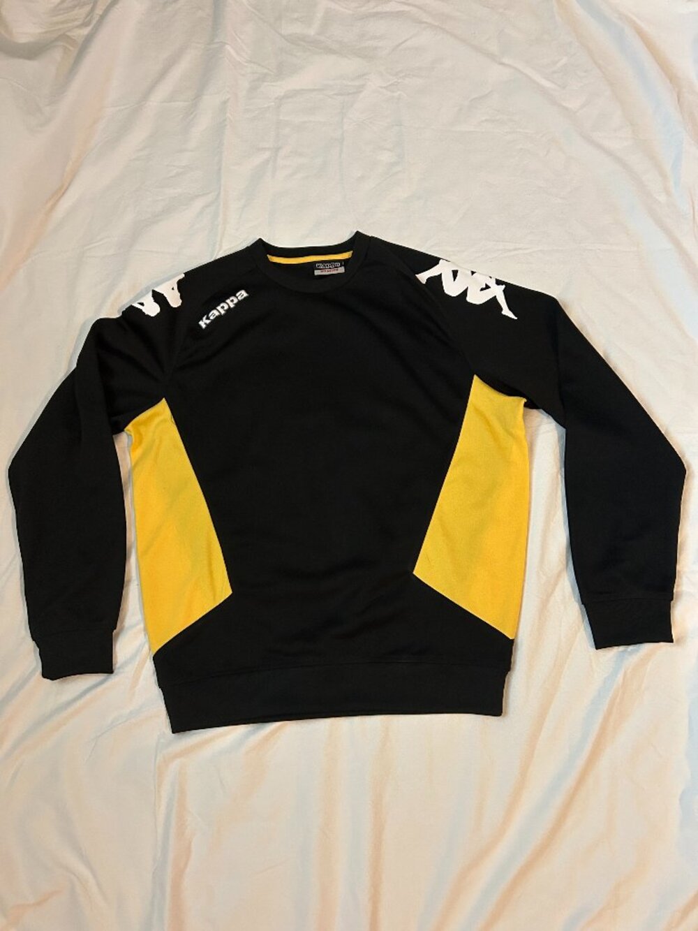 KAPPA PULLOVER SWEATSHIRT YELLOW BLACK SIZE MEDIUM